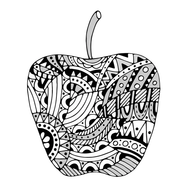 Zentangle stiliserade apple — Stock vektor
