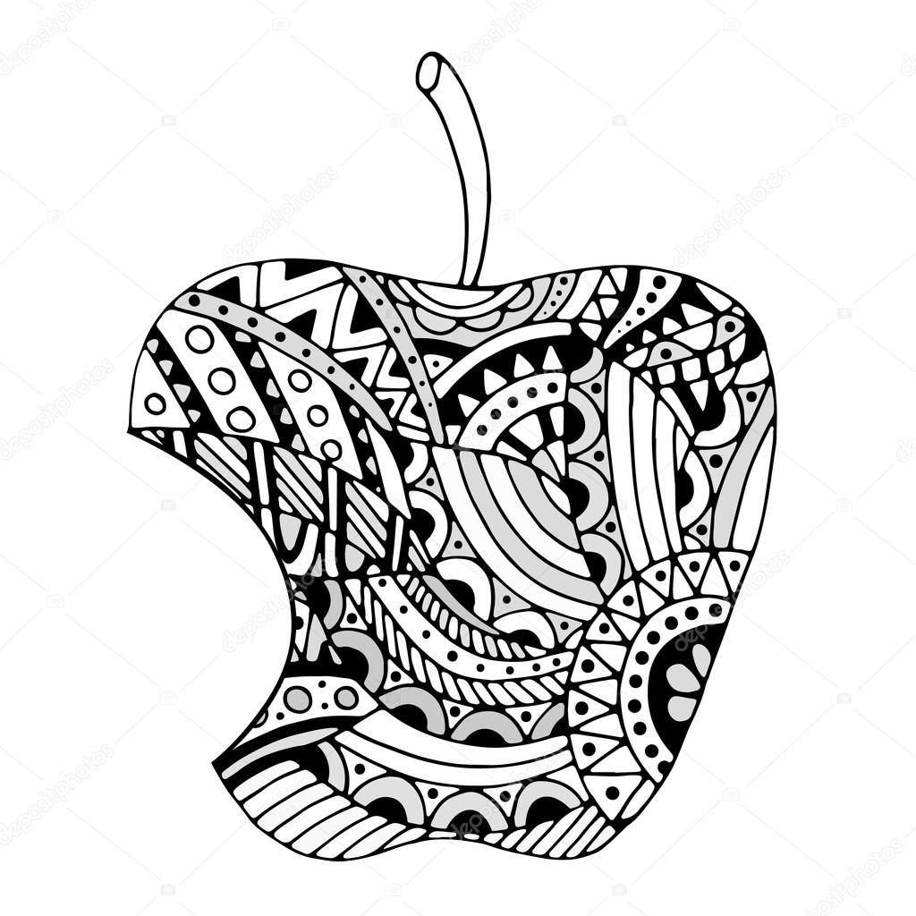 Bitten apple on white background