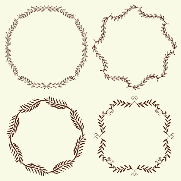 Set of 4 hand drawn frames, vector — Stock Vector