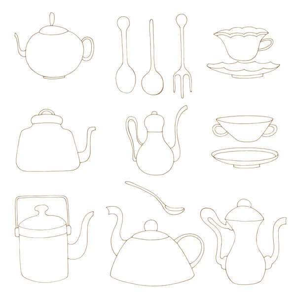 Set of Tea accessories. — Stock Vector