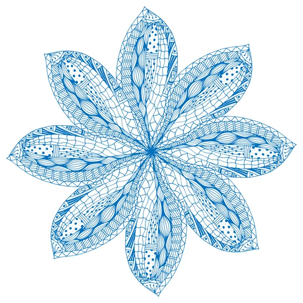 Mandala azul étnico . — Vector de stock