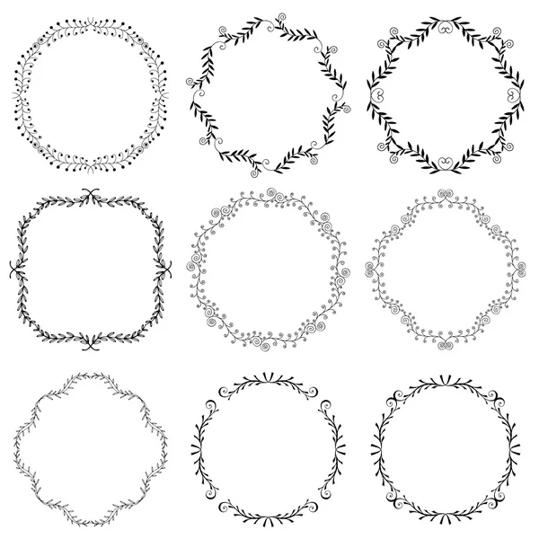 Vintage frames hand-drawn — Stock Vector