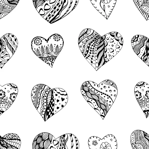 Coração ornamental desenhado à mão — Vetor de Stock