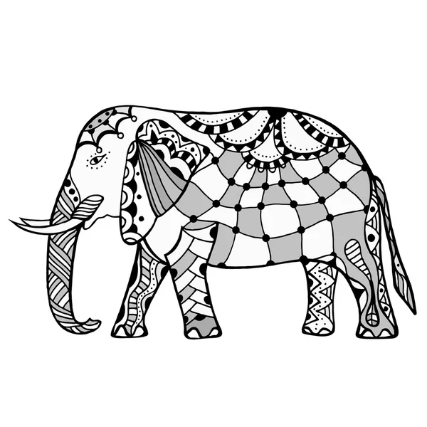 장식 코끼리 그림 — 스톡 벡터