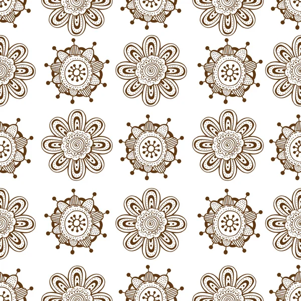 Patrón floral monocromo . — Vector de stock