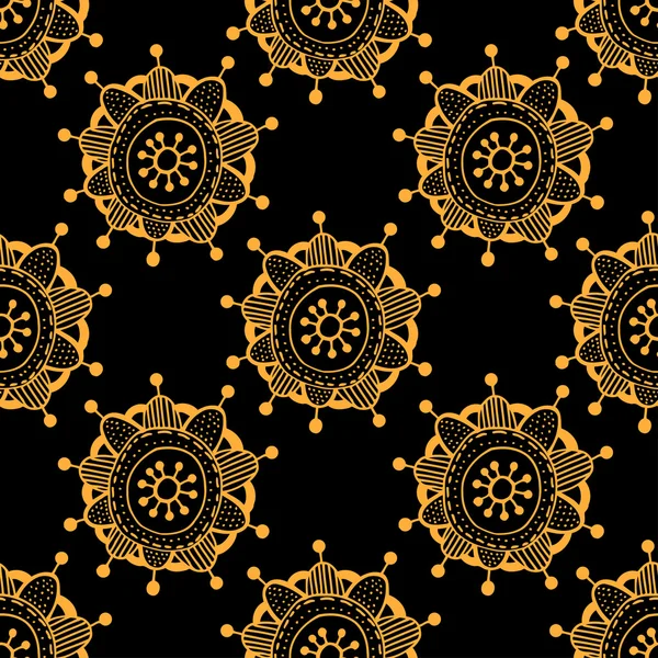 Patrón floral monocromo . — Vector de stock