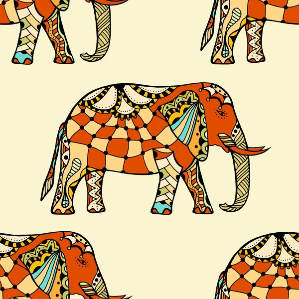 Stiliserade indisk elefant. — Stock vektor