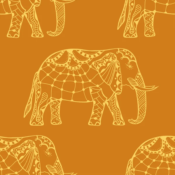 Elefante indio estilizado . — Vector de stock