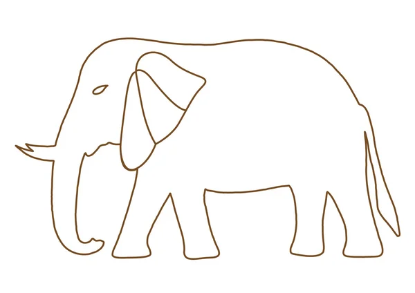 Éléphant thaïlandais main levée — Image vectorielle