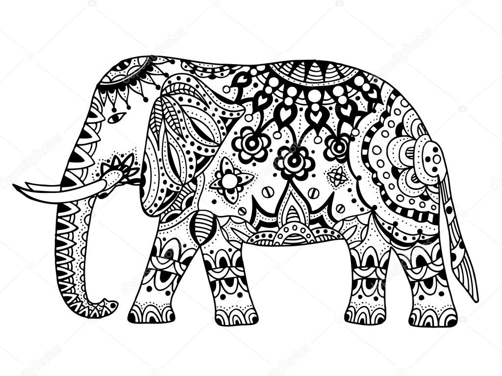 Vector Indian elephant. 