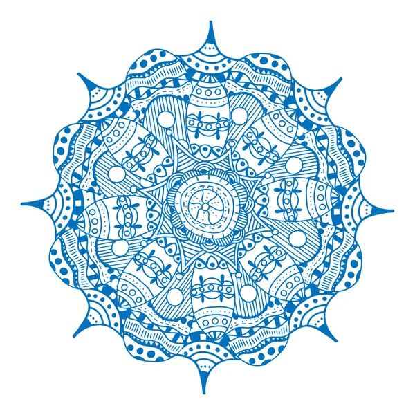 Blue geometric mandala — Stock Vector