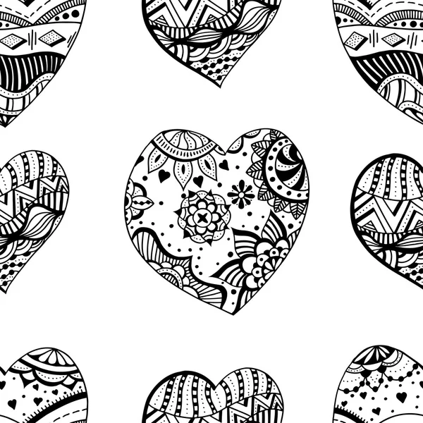 Cuore ornamentale disegnato a mano — Vettoriale Stock