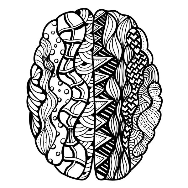 Garabato del cerebro humano — Vector de stock