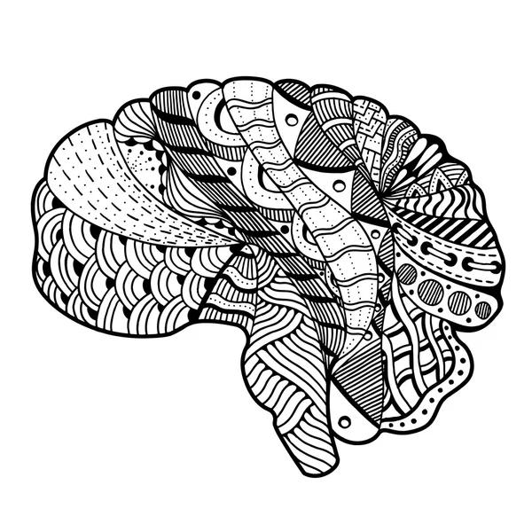 Garabato del cerebro humano — Vector de stock