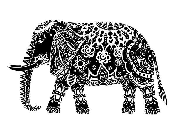 Elefante indiano negro . — Vetor de Stock