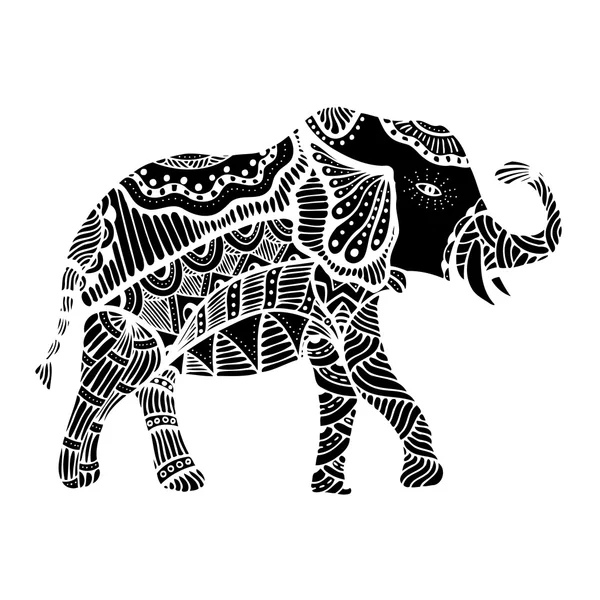 Elefante negro indio . — Vector de stock