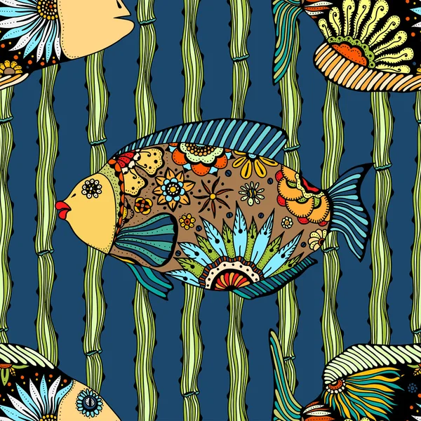 Background of abstract fish — Stock Vector