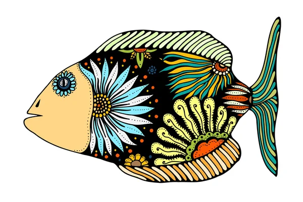 Poisson stylisé Zentangle — Image vectorielle