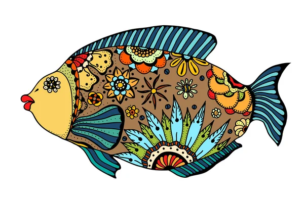 Poisson stylisé Zentangle — Image vectorielle