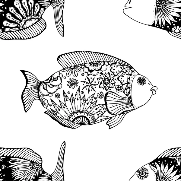 Pesce modello senza cuciture — Vettoriale Stock