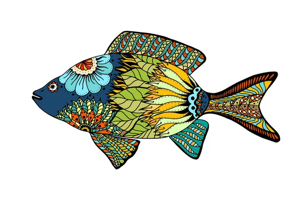 Zentangle stylized Fish — Stock Vector