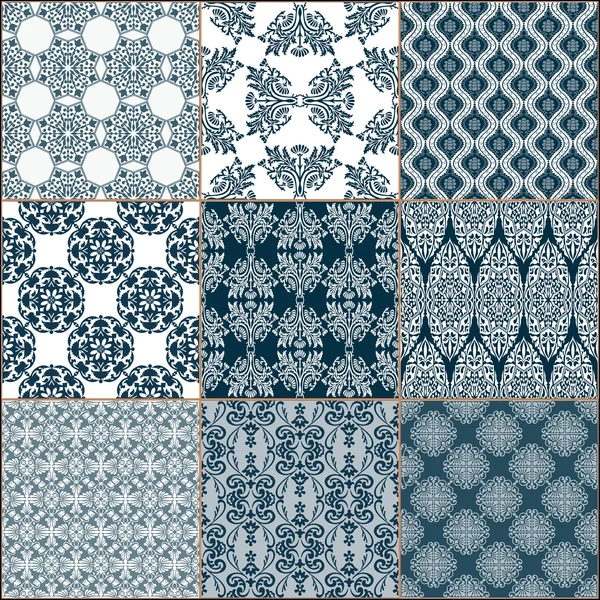 Azulejos piso ornamento colección — Vector de stock