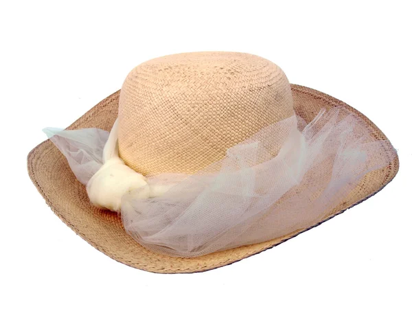 Vintage hat - natural straw — Stock Photo, Image