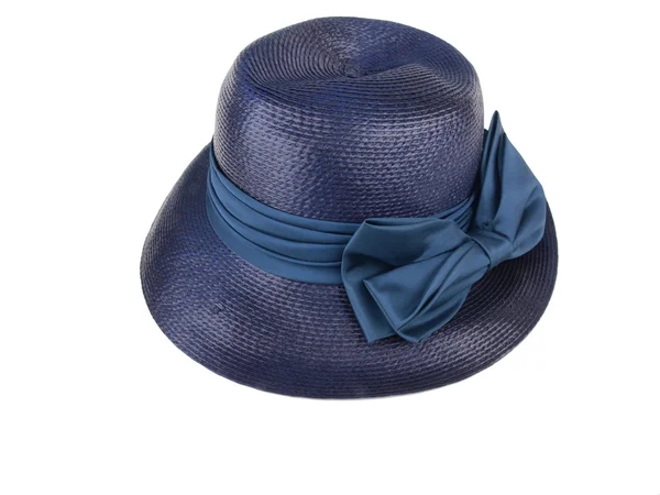 Vintage hat - blue straw dress1 — Stock Photo, Image