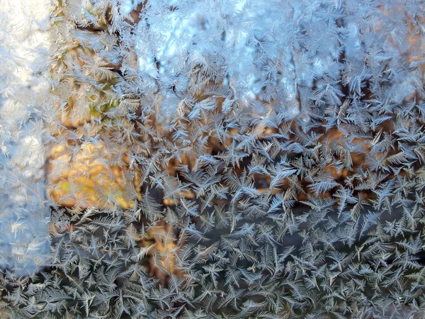 Frost de inverno no pára-brisas do veículo — Fotografia de Stock