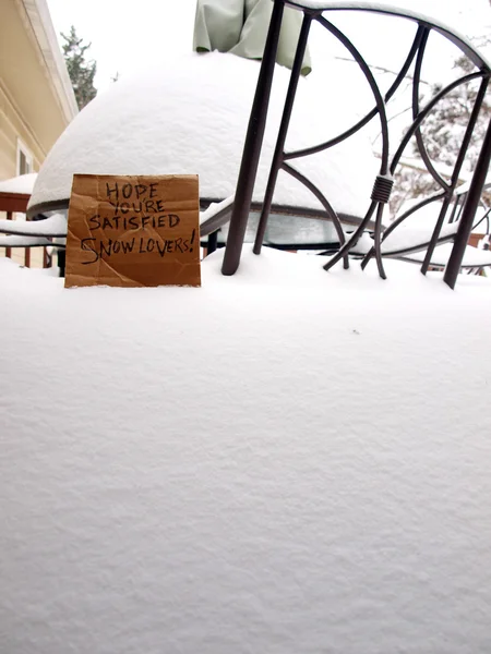 ブリザードの注意 Snowlovers — ストック写真