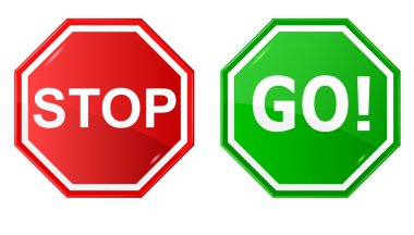 Vector illustration of sign : Stop and Go. clipart