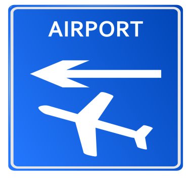 Mavi airport simgesini, Havaalanı...vektör çizim