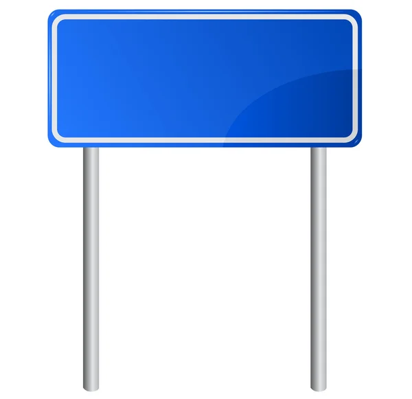 Blank blue road information sign — Stock Vector