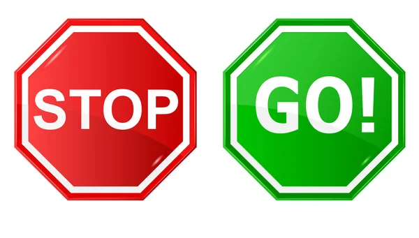 Vector illustration of sign : Stop and Go. — Stock Vector