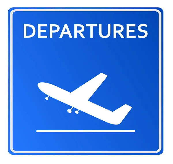 Icona dell'aeroporto blu, partenze.. Illustrazione vettoriale — Vettoriale Stock