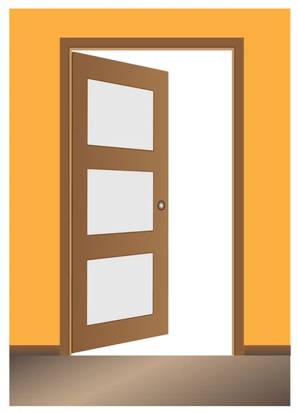 Puerta abierta, diseño clásico con cerradura, vector eps10 — Vector de stock