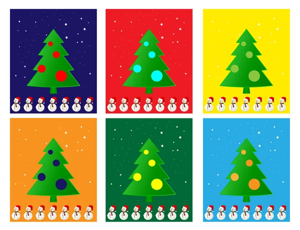 Christmas Greeting Card. Merry Christmas and trees , vector — Stock Vector