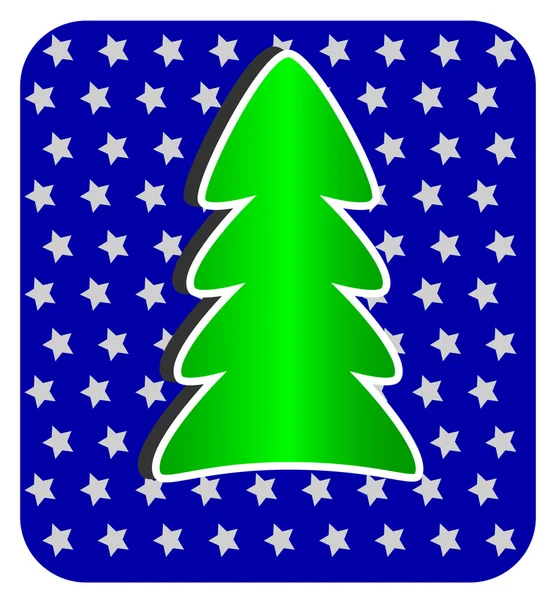 Árbol de Navidad moderno sobre fondo azul — Archivo Imágenes Vectoriales