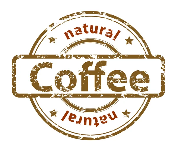 Timbre caoutchouc grunge avec texte café naturel — Image vectorielle
