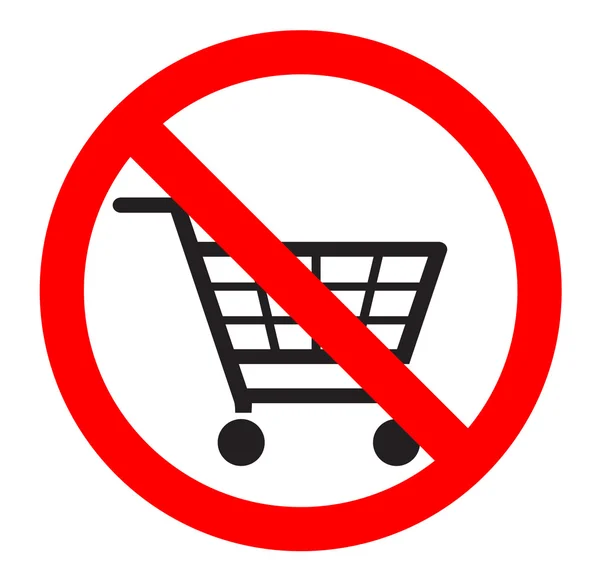 No shopping carts icon , sign — Stock Vector