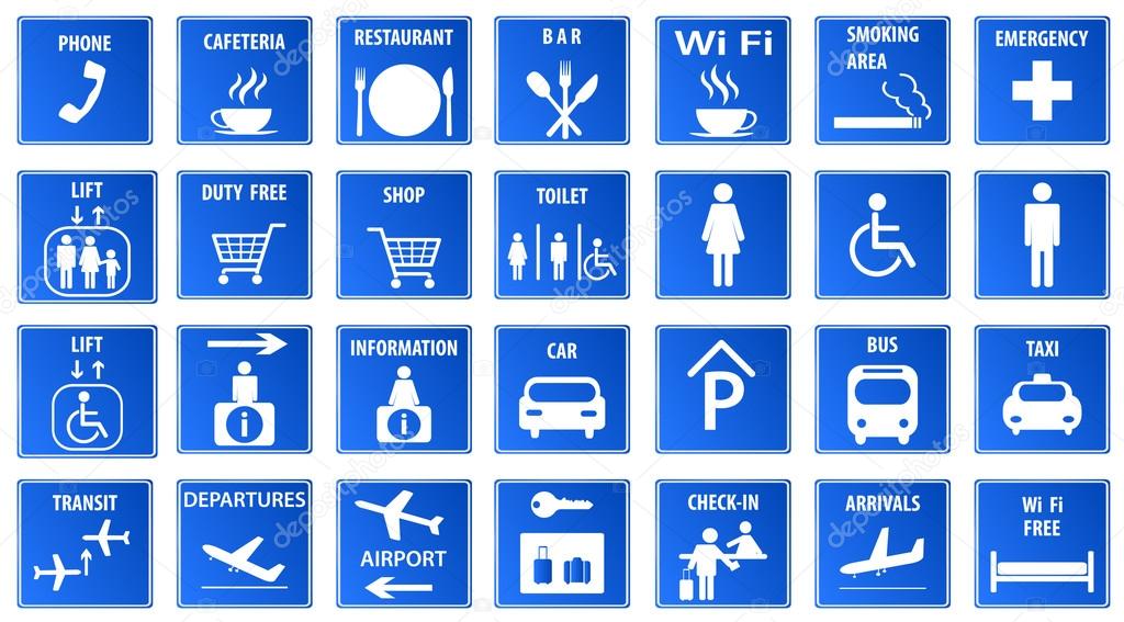 Airport Icons, vector .