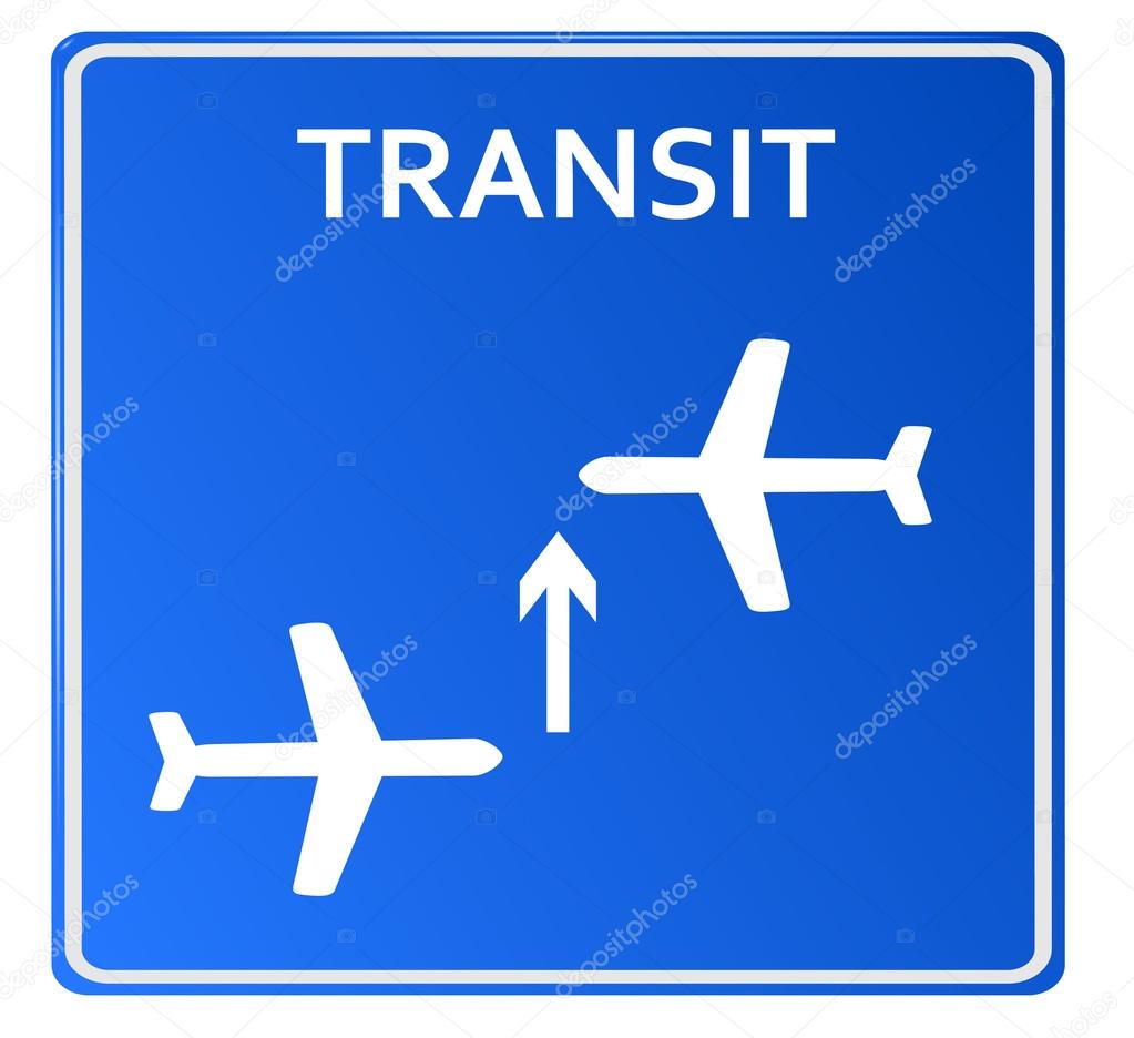 Blue Airport Icon, Transit..Vector illustration