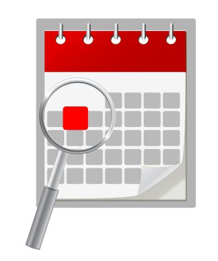 takvim simgesini ve Büyüteç camı