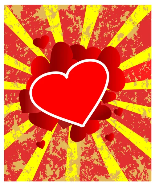 Corazón retro para el día de San Valentín, eps 10, vector — Archivo Imágenes Vectoriales