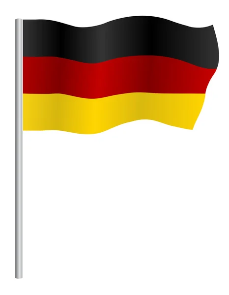 Drapeau allemand sur pôle, vecteur — Image vectorielle