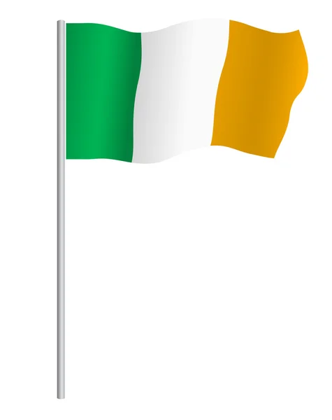 Bandera irlandesa en polo, vector — Archivo Imágenes Vectoriales