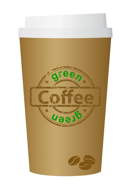Öko, grün, Kaffeetasse, Vektor — Stockvektor