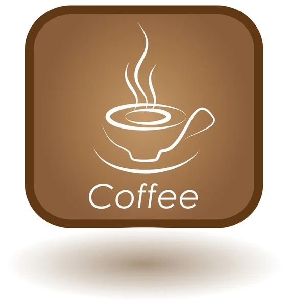 Anuncio de café, restaurante, botón para el sitio web, cafetería — Vector de stock