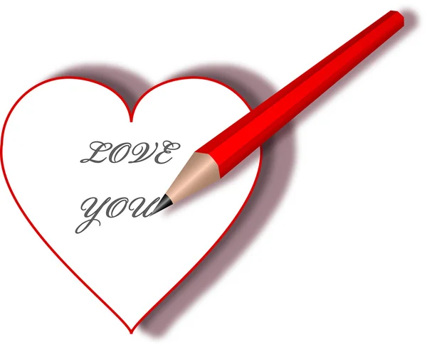 Heatrt with text LOVE YOU — Stock Photo, Image