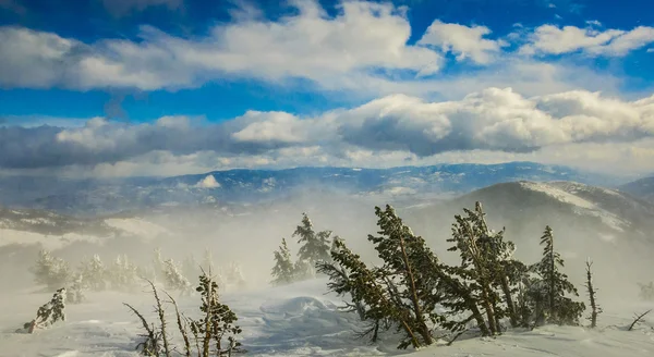 Winter Ski Resort Mountain Terrain Stock Photo